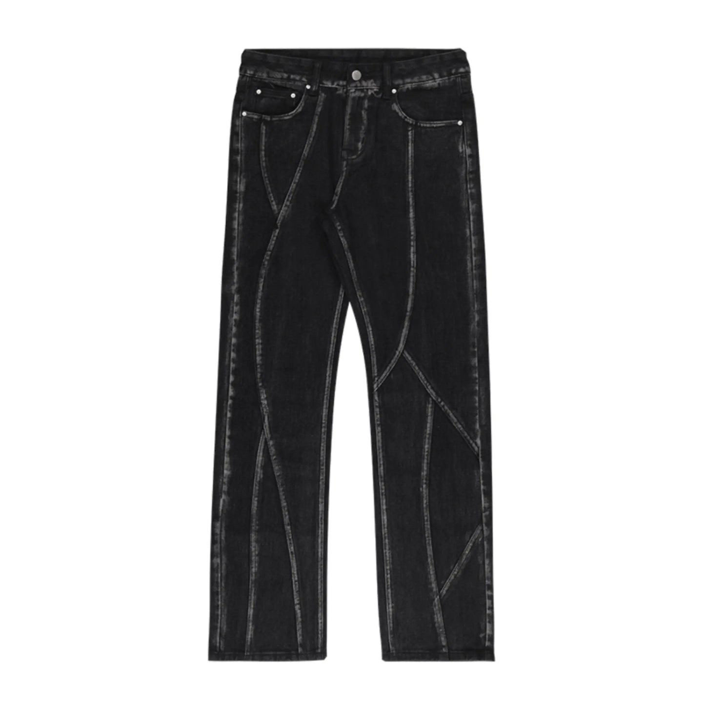 Tide Brand Men's High Street Washed Retro Flared Jeans
