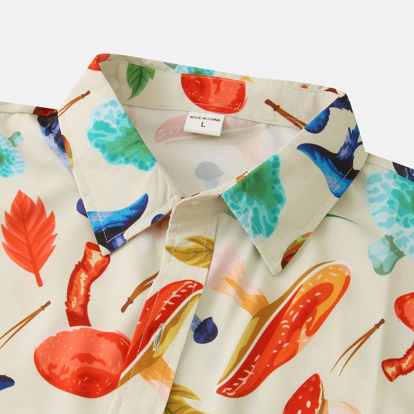 Men's Slim-fit Hawaiian Floral Short-sleeved Shirt
