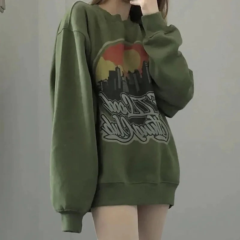 Thickened Dark Green Hoodless Fleece Top for Comfort