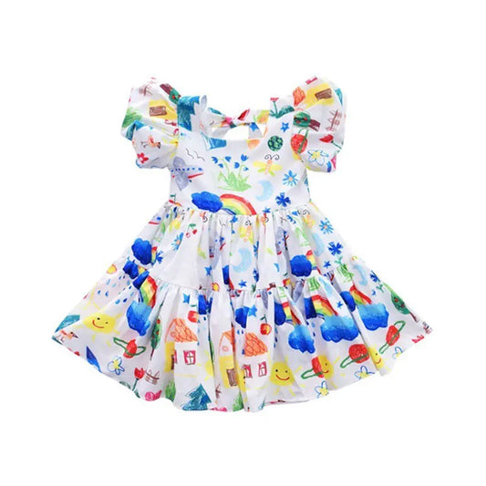 Girls' Korean Style Cartoon Princess Summer Dress