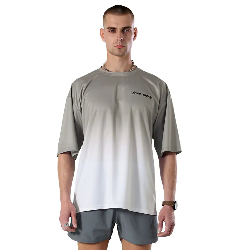 Summer Men's Plus Size Quick-Dry Ice Silk Sports T-Shirt