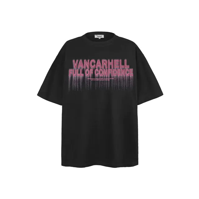 Men's High Neck Graphic Short Sleeve Cotton T-Shirt
