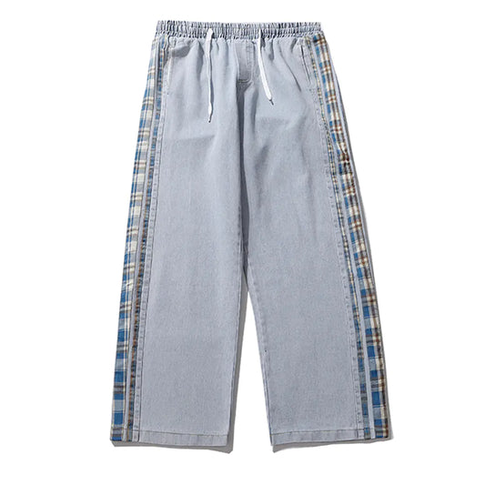 Trendy Men's Straight-Leg Side Striped Jeans