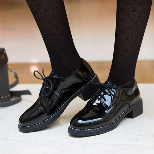 Women's New British Style Oxford Lace-up Flat Shoes