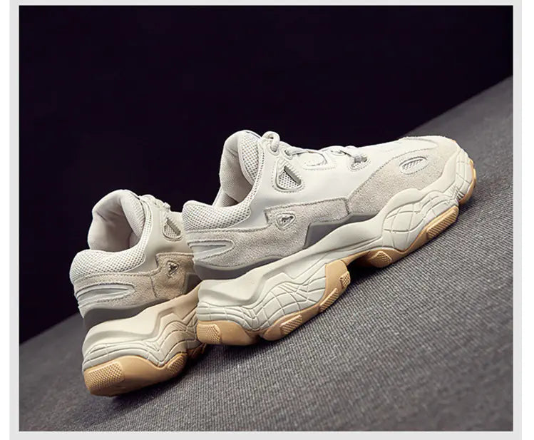 Thick Sole Dad Sneakers - Casual Athletic Shoes
