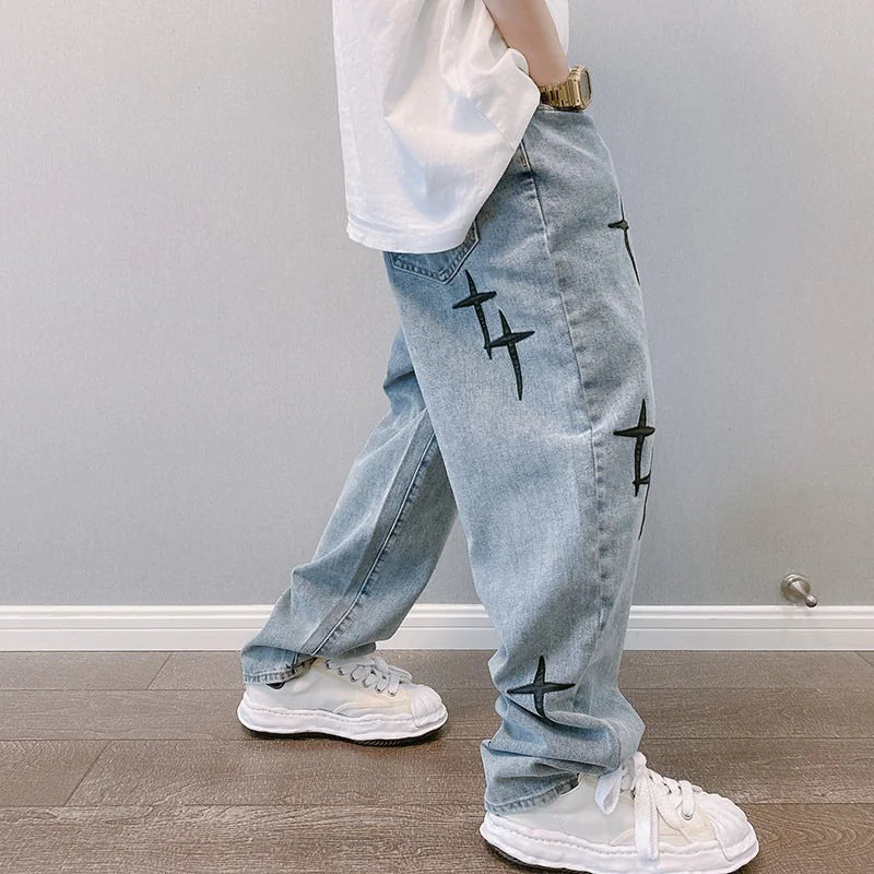 Wide Leg Loose Men's Jeans - Spring & Autumn Fashion