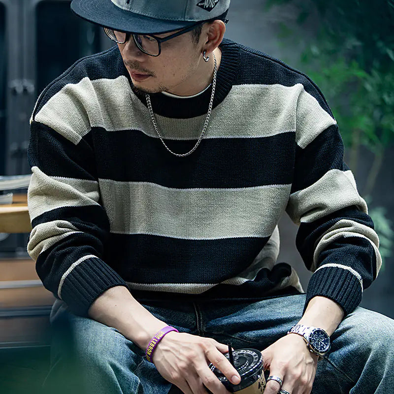 Men's Casual Crew Neck Sweater - Loose Fashion Fit