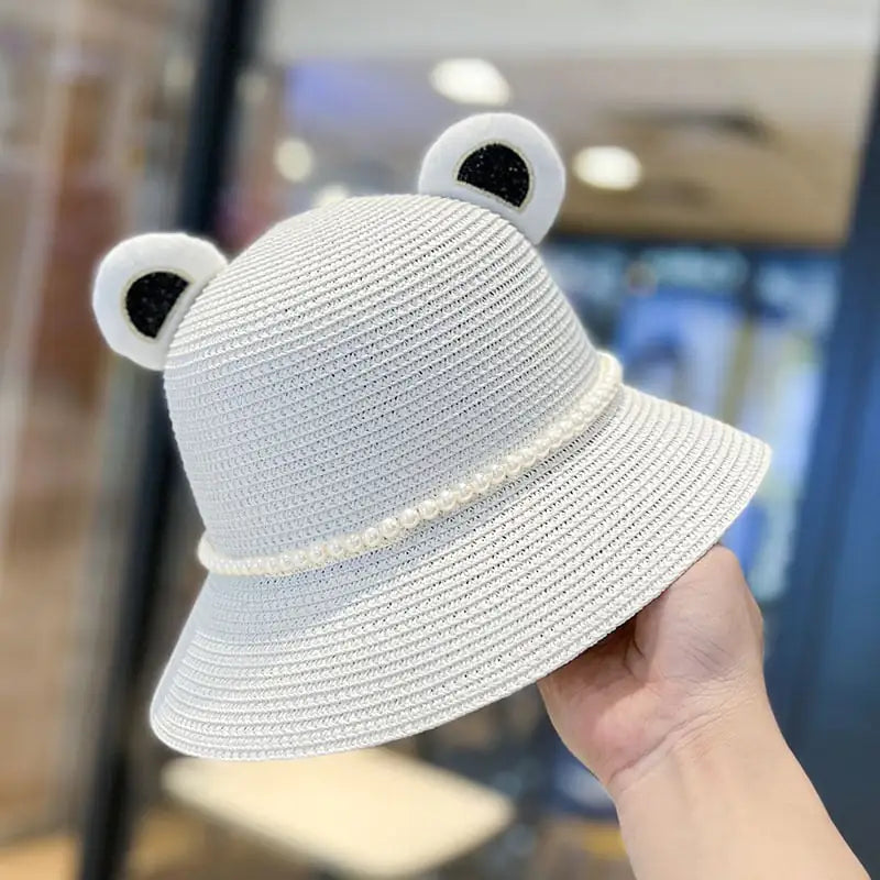 Cute Little Bear Ears Fisherman Straw Hat