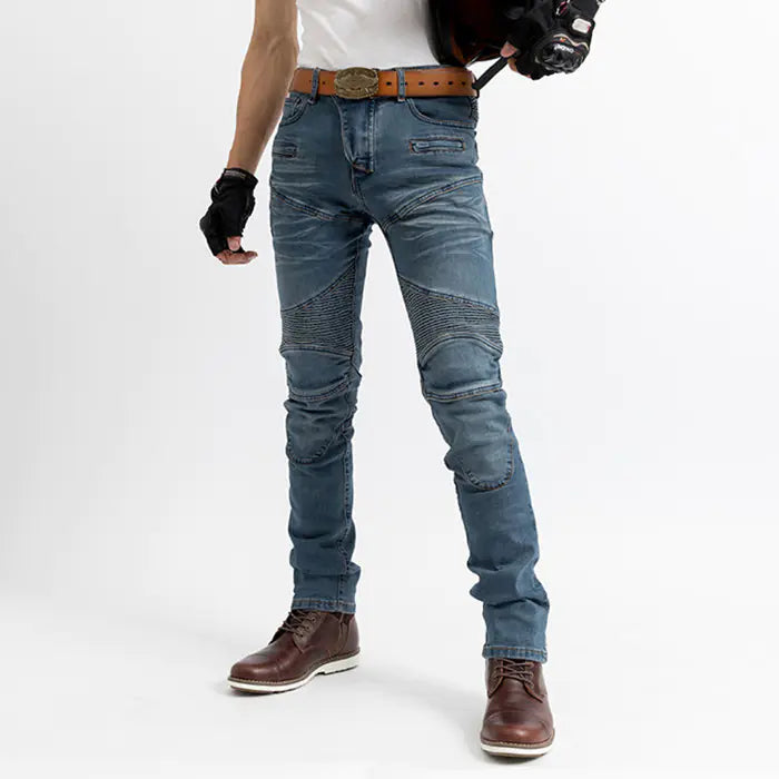 Denim Cycling Pants with Protective Gear