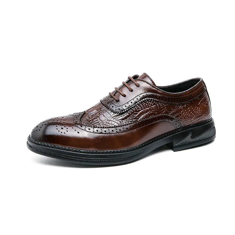 Men's British Crocodile Oxford Dress Shoes