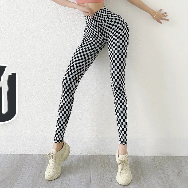 Seamless Check Knit Yoga Pants