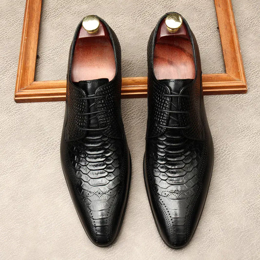 Pointed Toe Men's Fashion British Formal Leather Shoes
