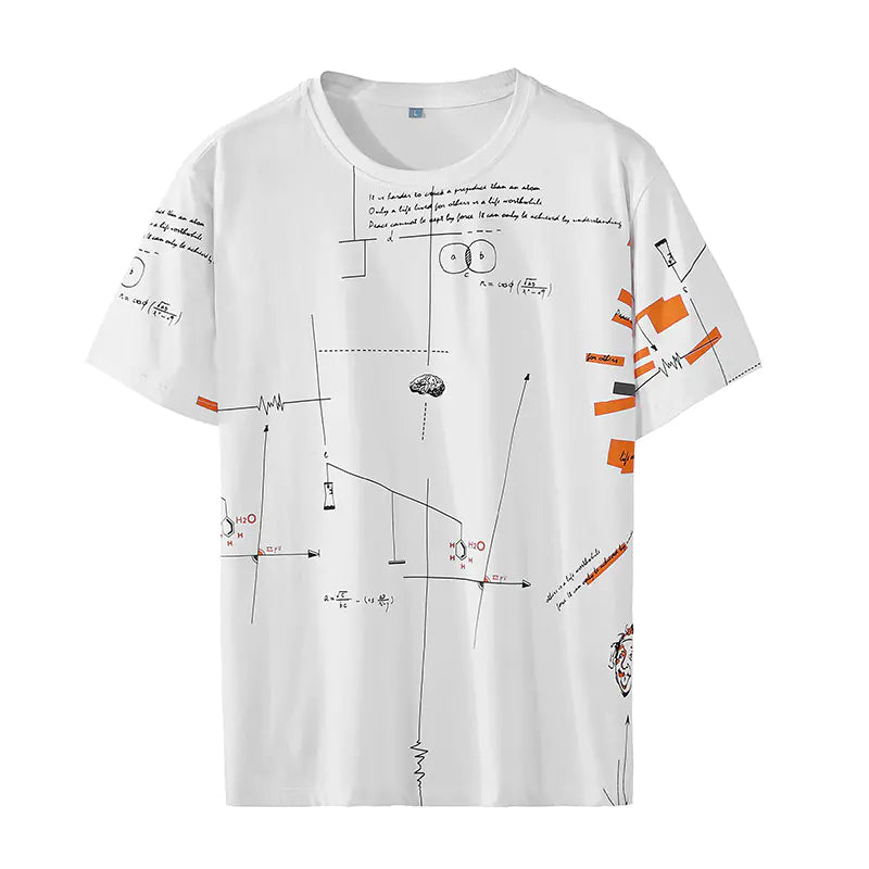 Plus Size Men's Graphic Cotton T-Shirt (Short Sleeve)