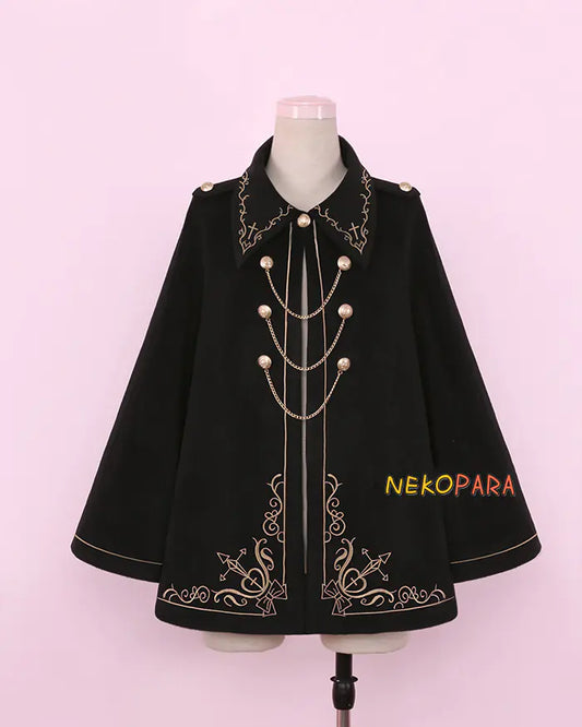 Bear-Themed Japanese Soft Girl Tailcoat Wool Cloak