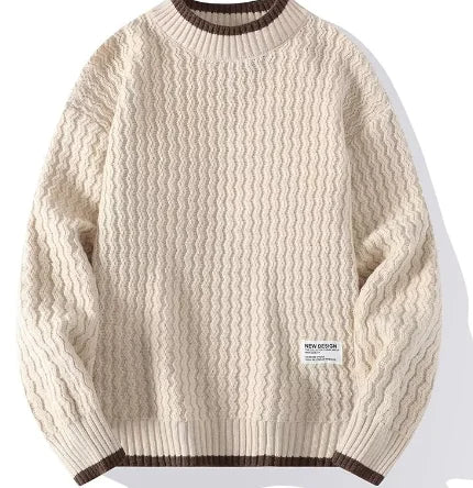 Men's Loose Fit Crew Neck Pullover Sweater