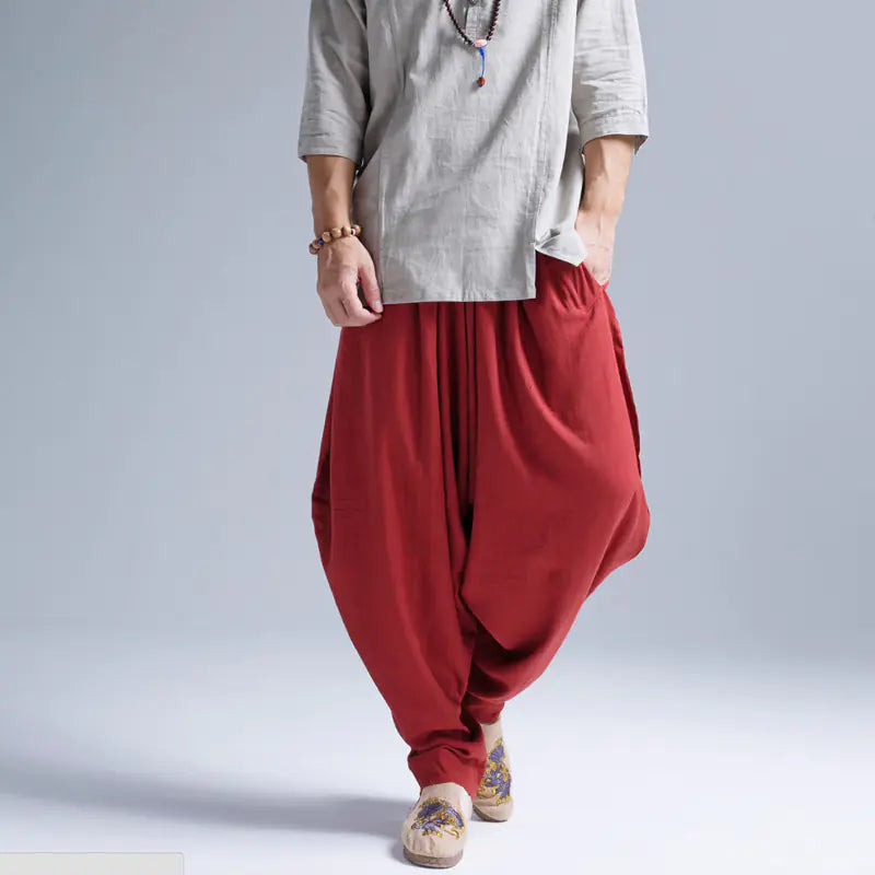 Casual Arc Pants with Ethnic Lantern Style