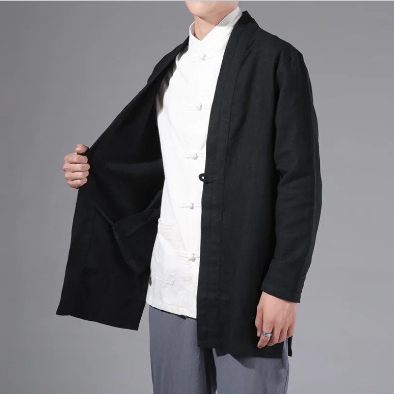 2019 Men’s Linen Autumn Vintage Chinese Style Cardigan