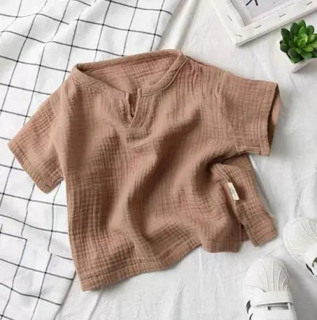 Fashionable Short-Sleeved Blouse for Babies