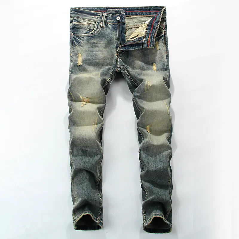 2018 Men's High-Quality Distressed Denim Jeans