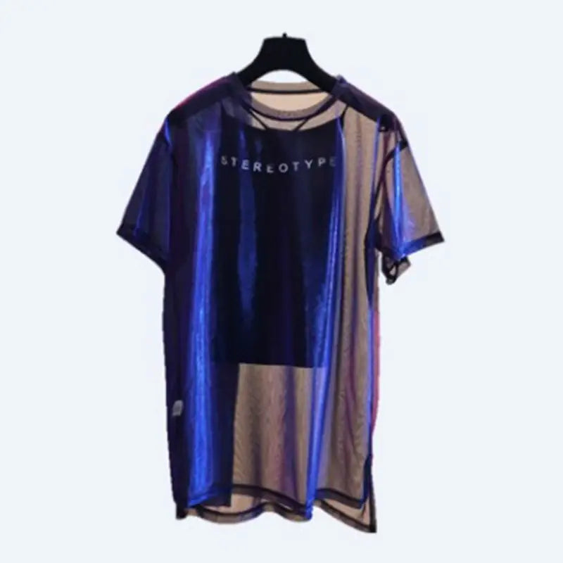 Mesh Ice Silk Short Sleeve Top with Camisole Set