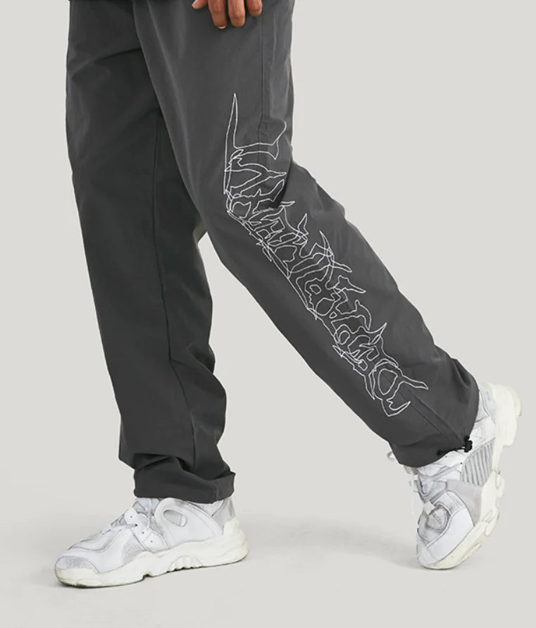 Men's Loose Fit Drawstring Windbreaker Pants