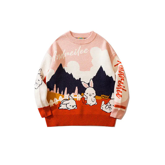 Men's Loose Fit Long Sleeve Wool Pullover Sweater