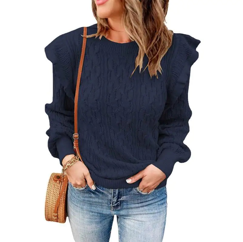 "New Style Thickened Solid Color Loose Women's Sweater"