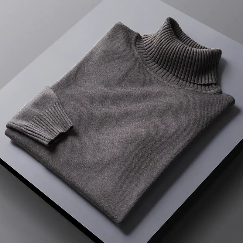 Men's Warm High Collar Sweater with Two Lapels