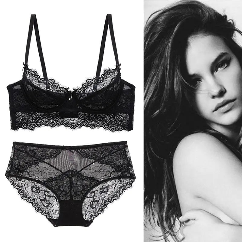 Lace Women's Underwear Set - Plus Size with Support