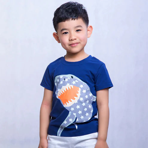 Trendy Cartoon Printed Short-Sleeved T-Shirt for Kids