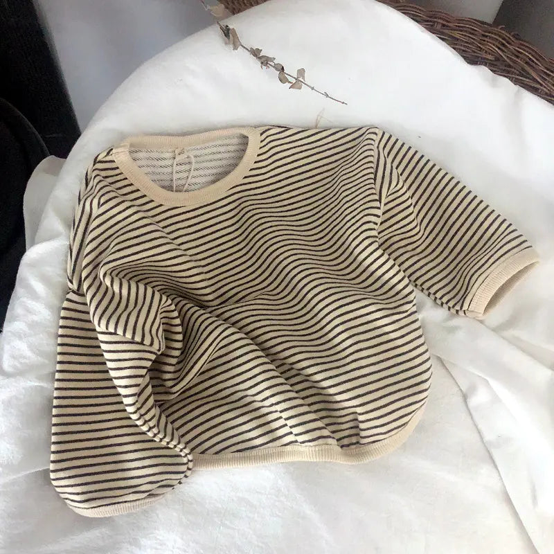 Striped Round Neck T-Shirts for Boys and Girls