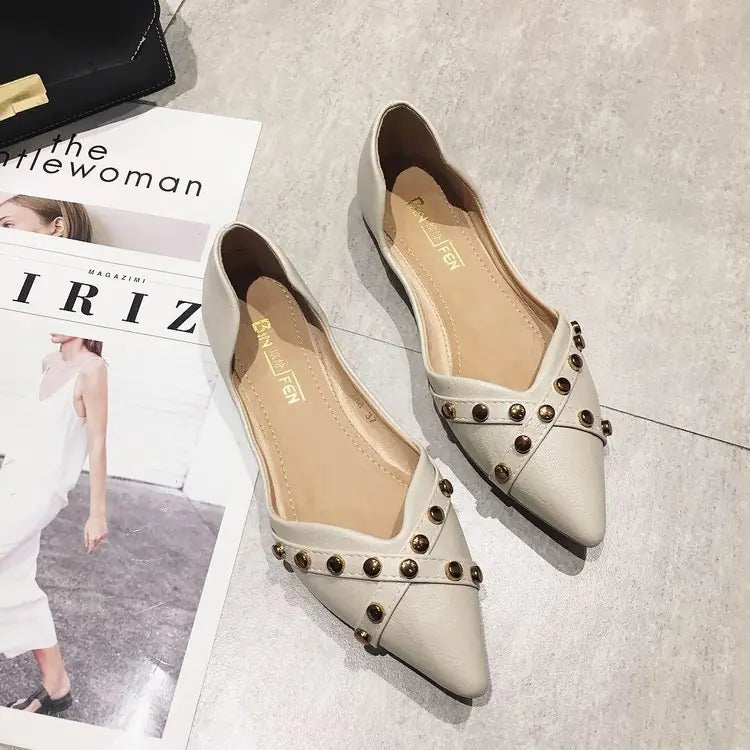 Pointed Toe Black Flat Shoes