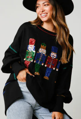 Women's Long-Sleeved Christmas Sequined Sweater