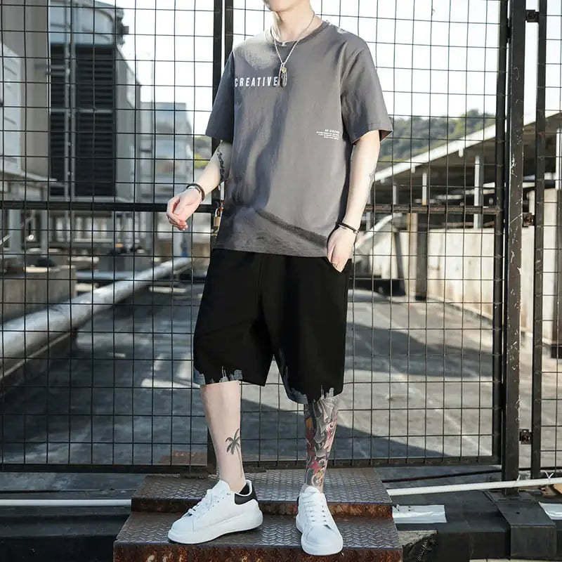 Men's Loose Ice Silk Half Sleeve T-Shirt