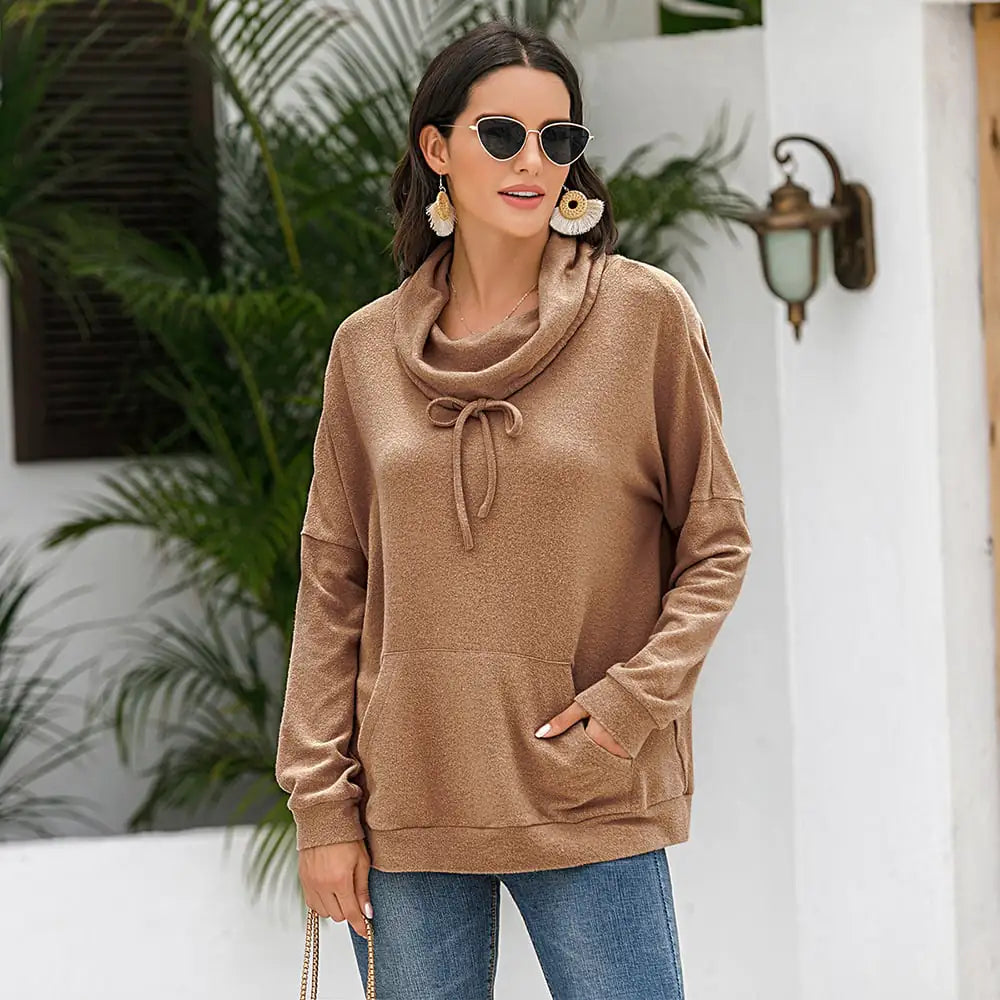 Women's Loose Fit Cashmere Long Sleeve Pullover Sweater