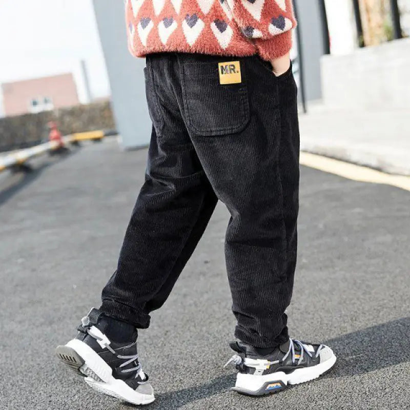 Fashionable Big Children's Corduroy Trousers for Winter