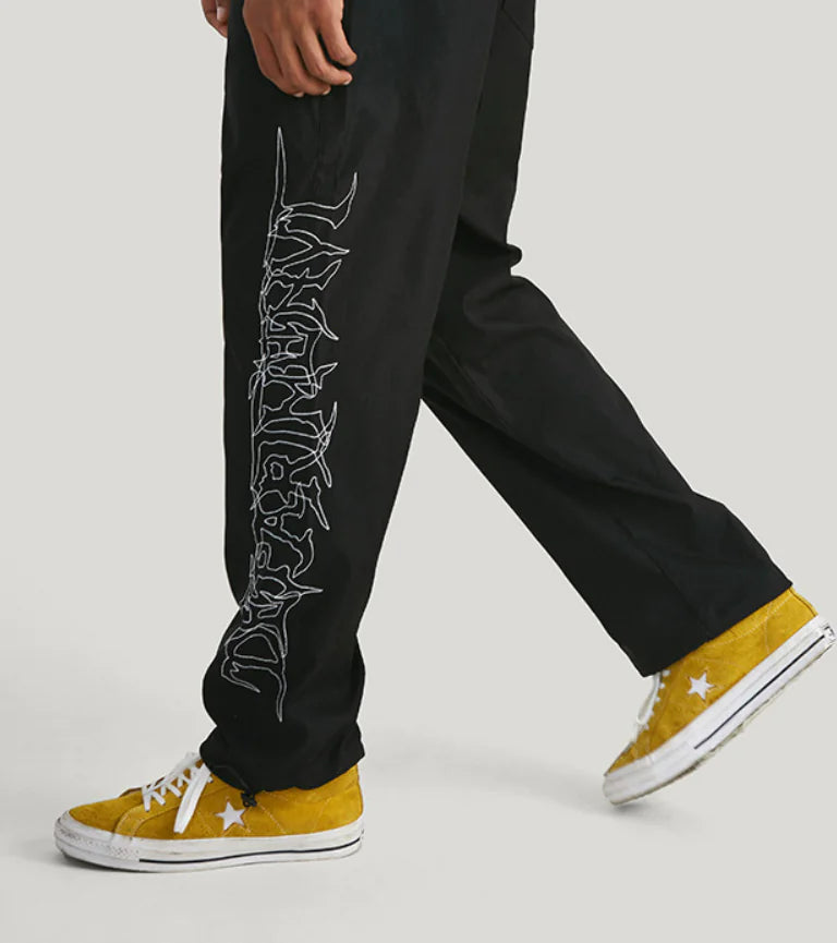 Men's Loose Fit Drawstring Windbreaker Pants