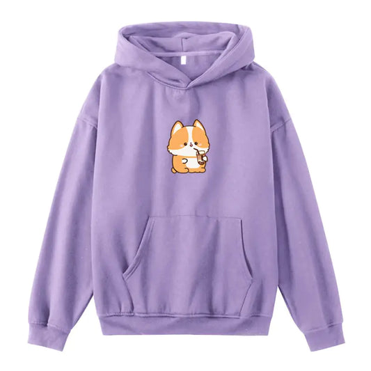 Cartoon Printed Long-Sleeved Hoodie for Fall/Winter
