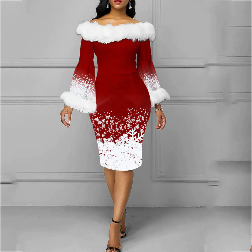 Christmas Women's Long Sleeve Fashion Dress