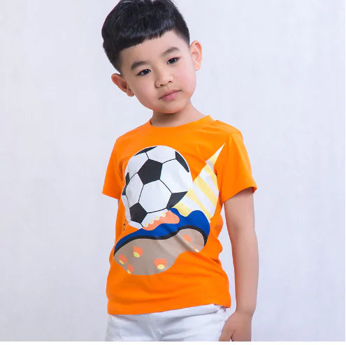 Trendy Cartoon Printed Short-Sleeved T-Shirt for Kids