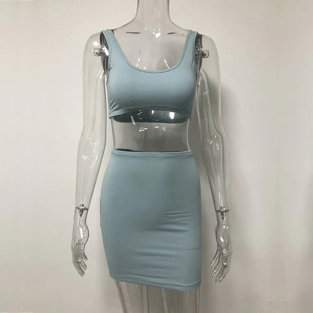 Summer Cotton Dress and Skirt Set for Women