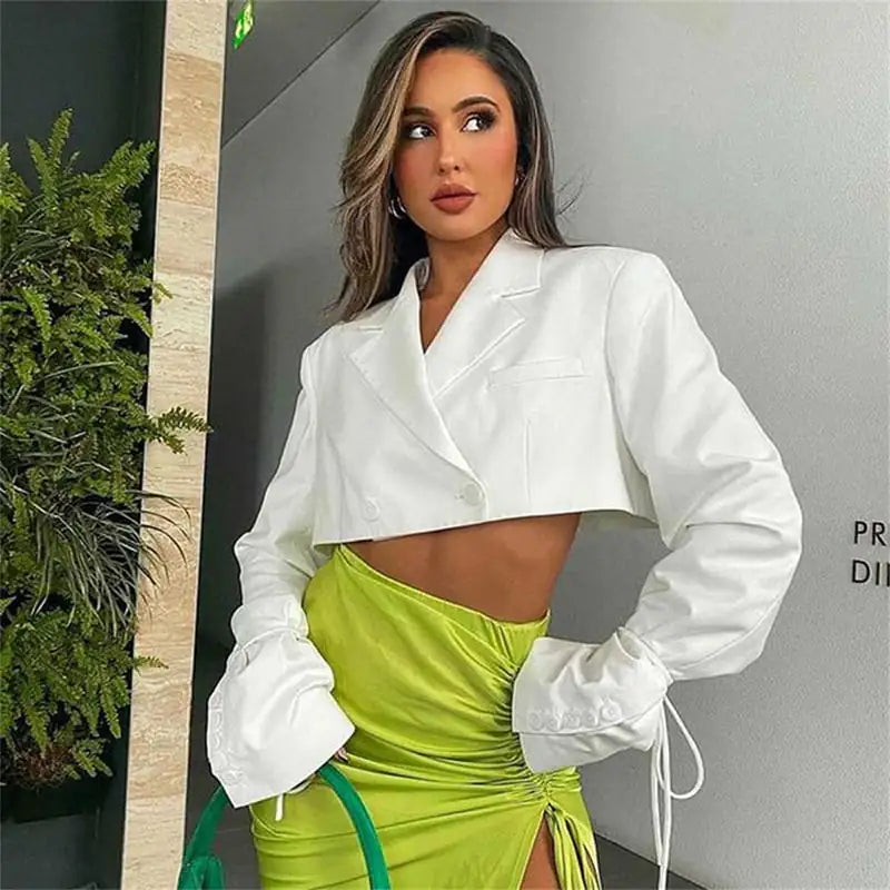 Lace Up Long Sleeve Small Suit for European Style