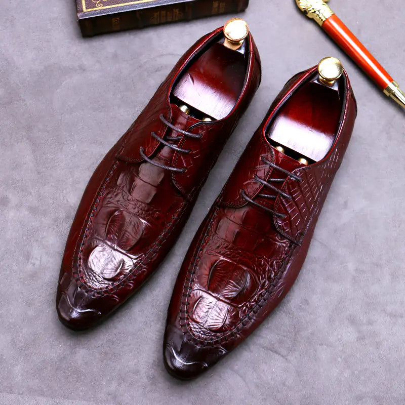 Crocodile Pattern British Men's Dress Shoes