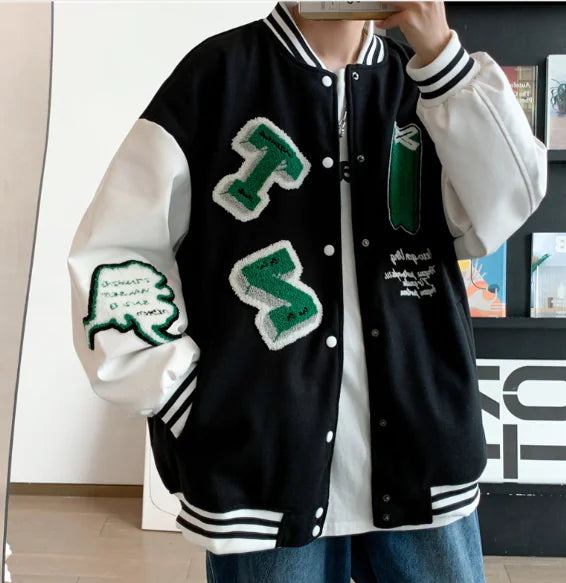 New Heavy Industry Casual Loose Trend Embroidery Jacket