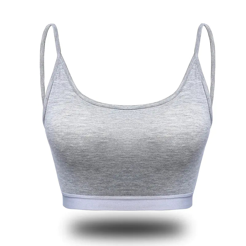 Removable Cotton Chest Yoga Cami Top with Straps