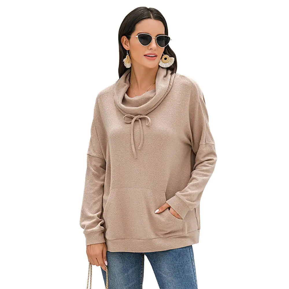 Women's Loose Fit Cashmere Long Sleeve Pullover Sweater