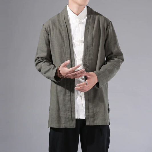 2019 Men’s Linen Autumn Vintage Chinese Style Cardigan