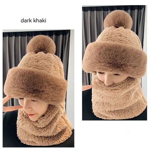 Outdoor Women's Fleece-Lined Hat with Ear Protection