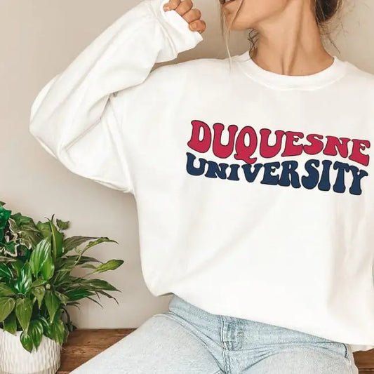 Duquesne University Sweatshirt with Letter Print Design