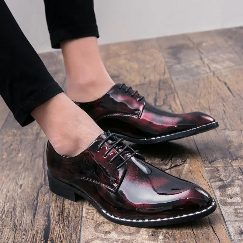 Men's Pointed Toe Leather Shoes - Stylish British Casual